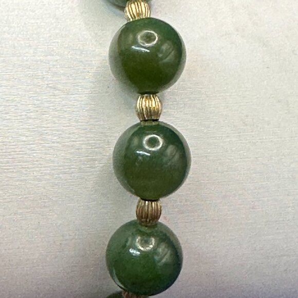 VTG Green Semi-Precious Stone Round Bead Necklace - Picture 13 of 15